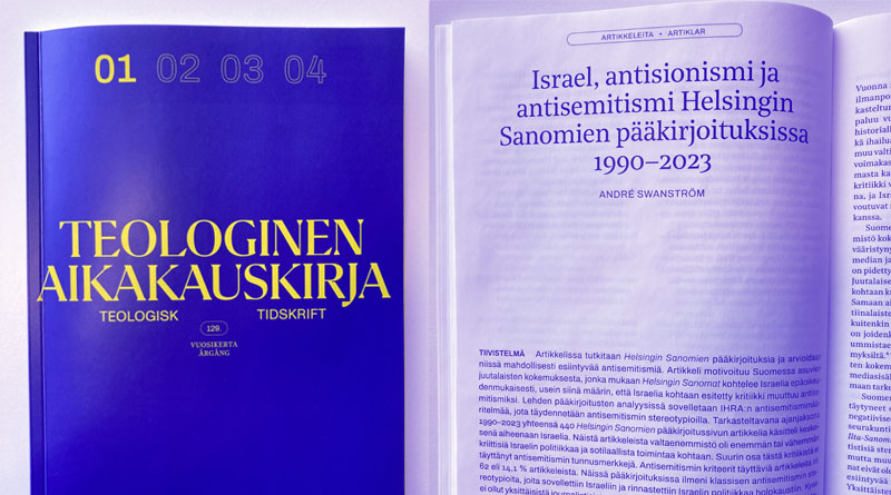 Teologisen Aikakauskirjan numero 1/2024 on antisemitismiä käsitteleville tutkimusartikkeleille omistettu tervetullut lukupaketti